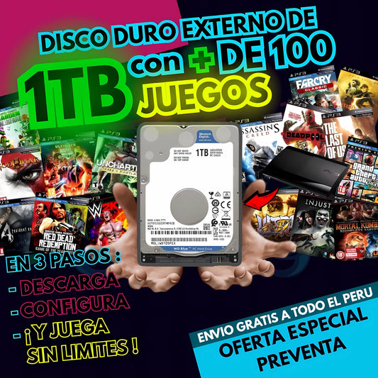 🎮🔥 DISCO DURO EXTERNO DE 1TB ESPECIAL PARA PS3🔥🎮