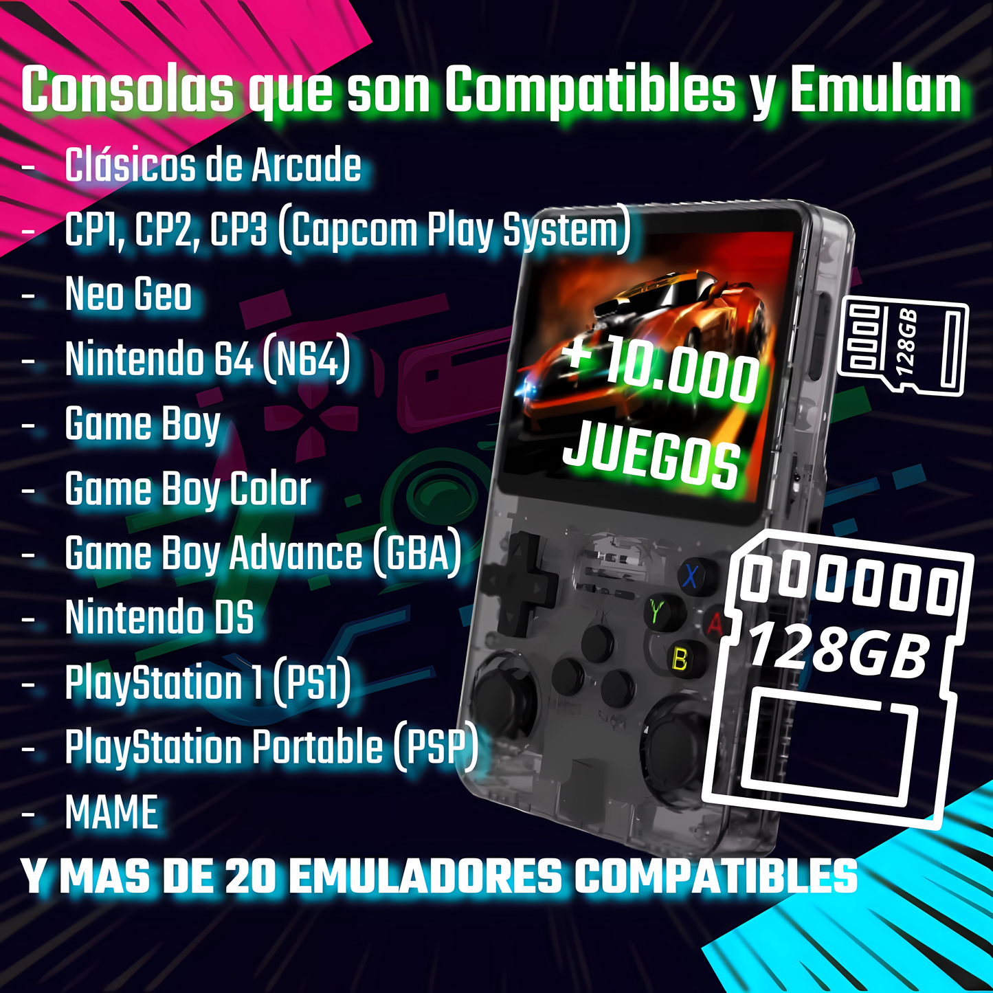 🎮 Consola de Videojuegos Portátil R36S 📱✨